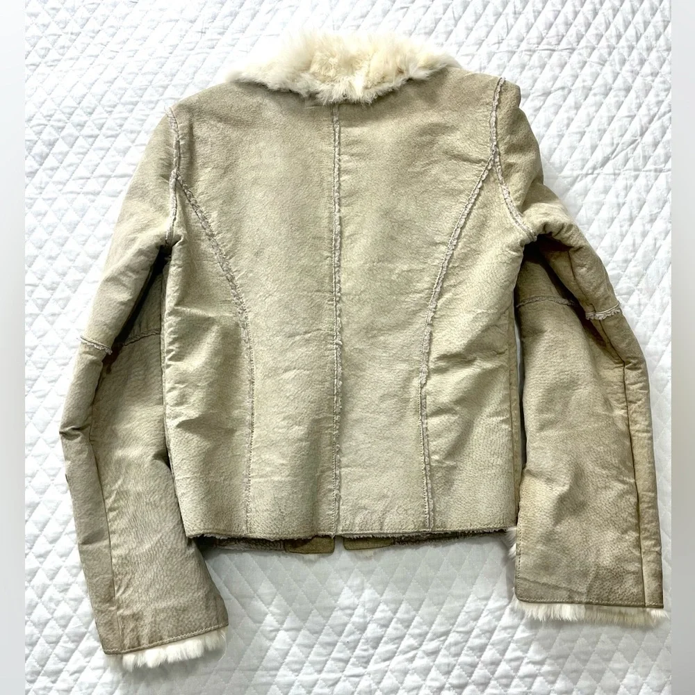 BEBE Genuine Suede Jackets With a Rabbit Fur Trim• Size S•Excellent Condition - Picture 5 of 8